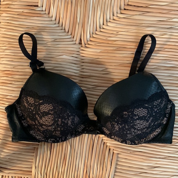 Victoria's Secret Other - Faux leather and lace VS push-up bra